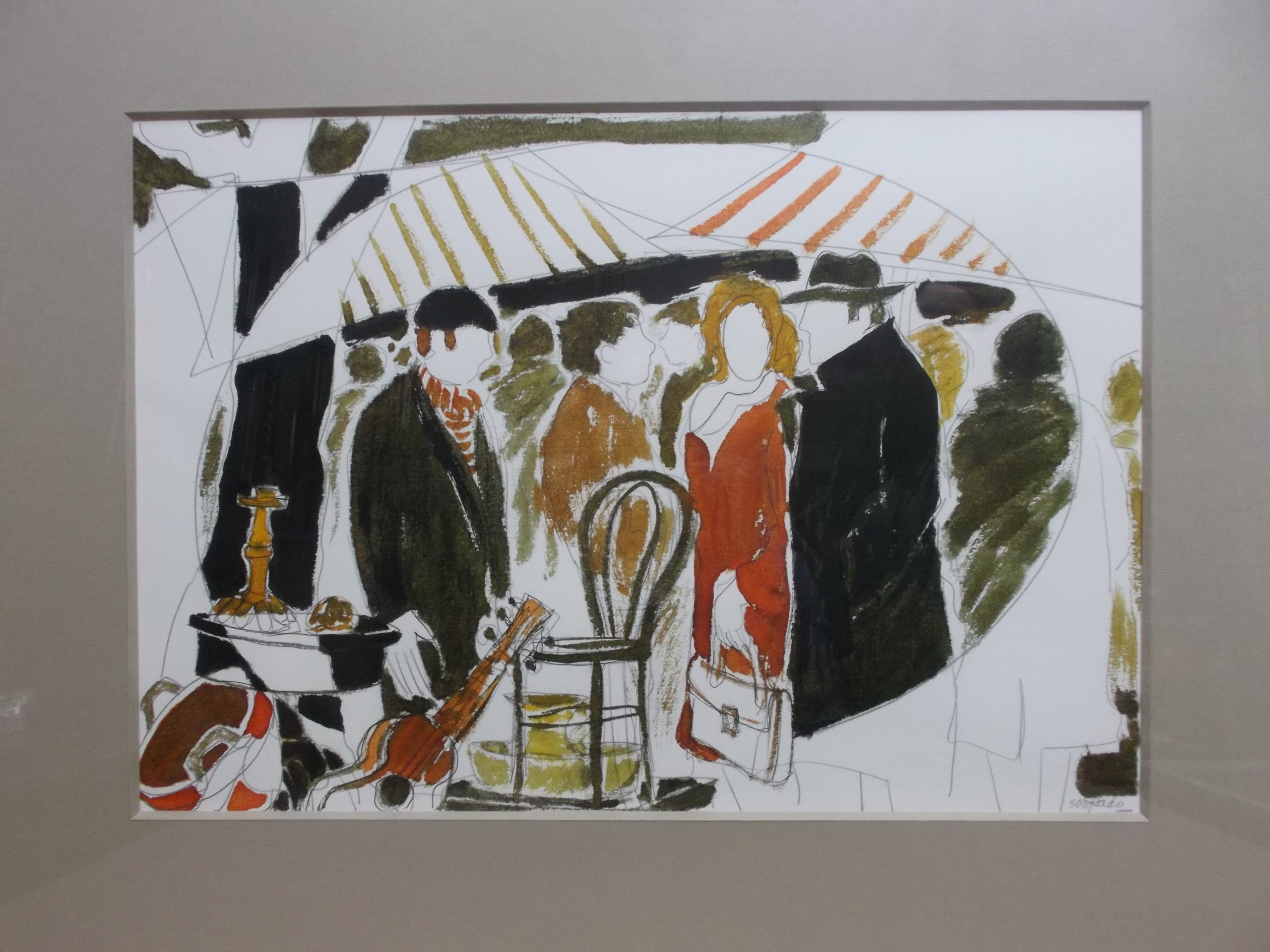 Pedro Sobrado. El anticuario. Tinta s/papel. 35 x 50